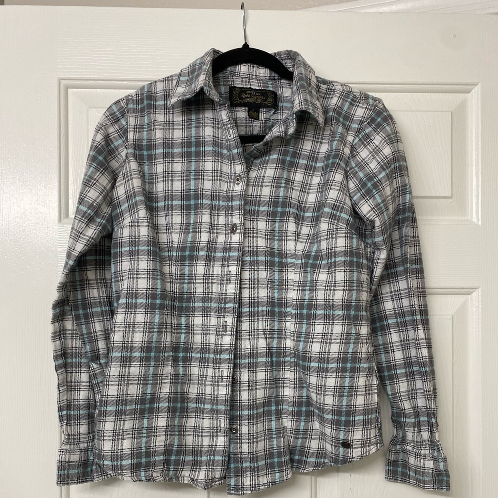Flannel button down top